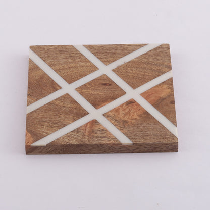 Wooden Crosscut Coaster| Set Of 4 Default Title