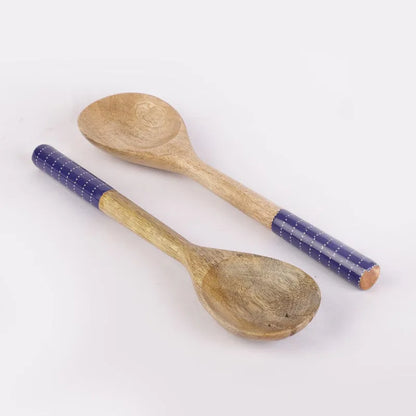 Wooden Blue Serving Spoons | Set Of 2 Default Title