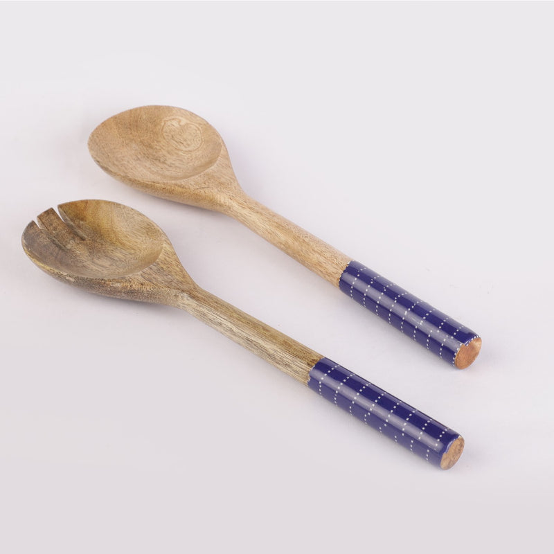 Wooden Blue Serving Spoons | Set Of 2 Default Title