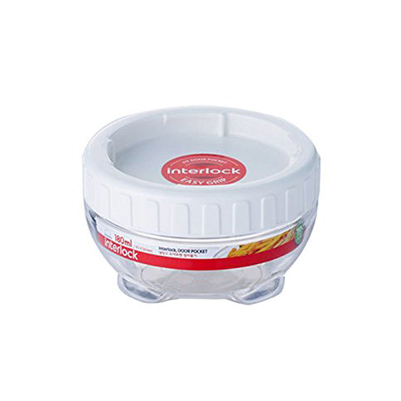 Interlock Round Refrigerator Food Storage Container With White Lid | Multiple Sizes 180ml