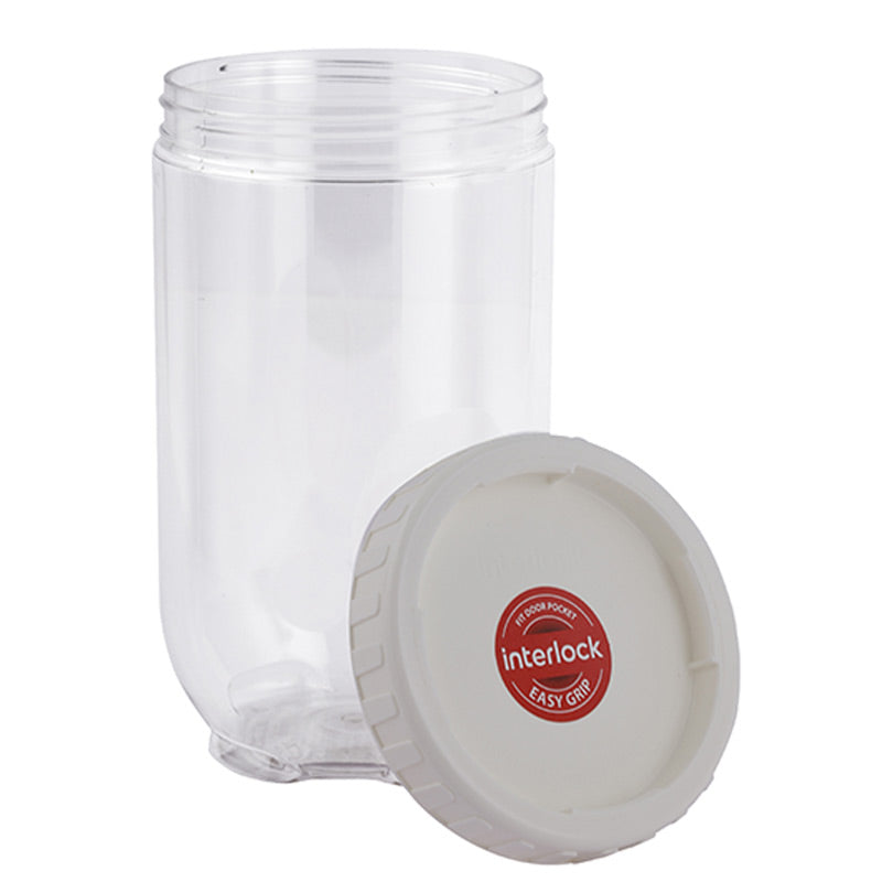 Interlock Round Refrigerator Food Storage Container With White Lid | Multiple Sizes 1.3 Litre