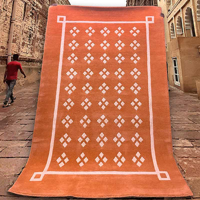 Premium Jharokha Woolen Rug | 8 x 5 Feet