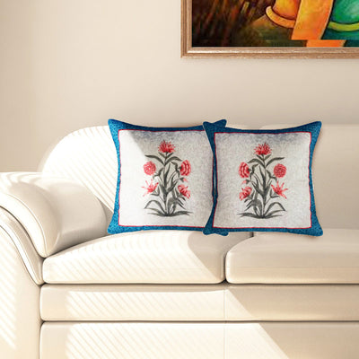 Jaali Velvet Cushion Covers | Set of 2 |16 x 16 inches