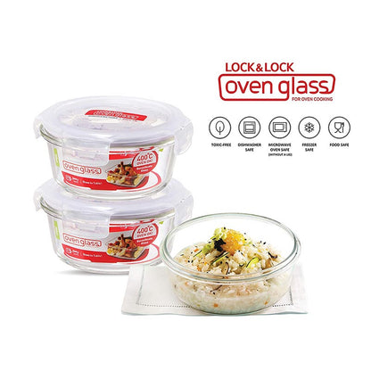 Airtight Glass Food Containers Flat Lunch Box with Bag |  Set of 2 Grey Bag