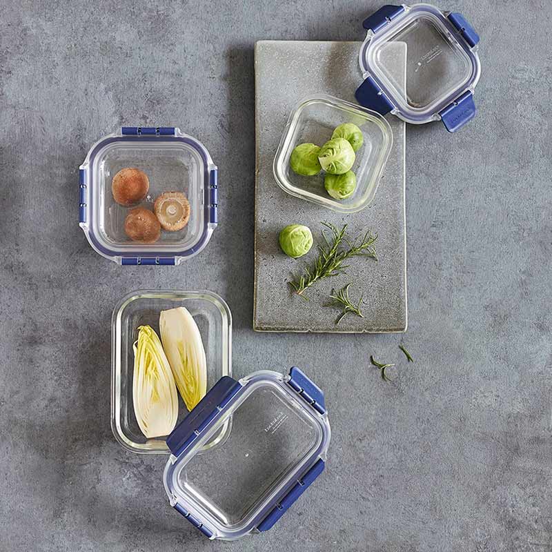 Square Tall Leak Proof Heat Resistant Glass Food Storage Container | 950ml Default Title