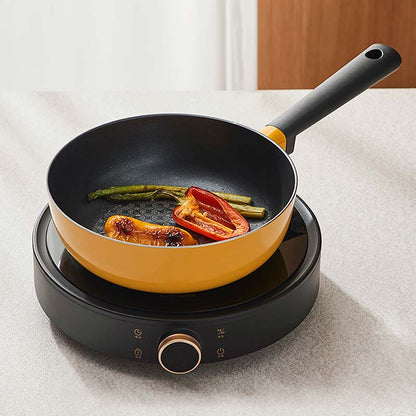 LocknLock Decore Ceramic Yellow Wok | Safe For All Cooktops
