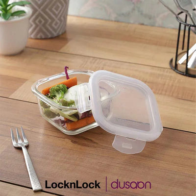 Euro Heat Resistance Glass Square Airtight Food Storage Container | 300ml Default Title