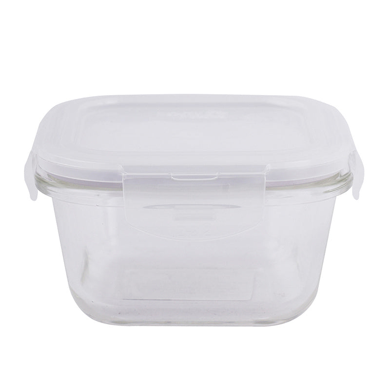Euro Heat Resistance Glass Square Airtight Food Storage Container | 300ml Default Title