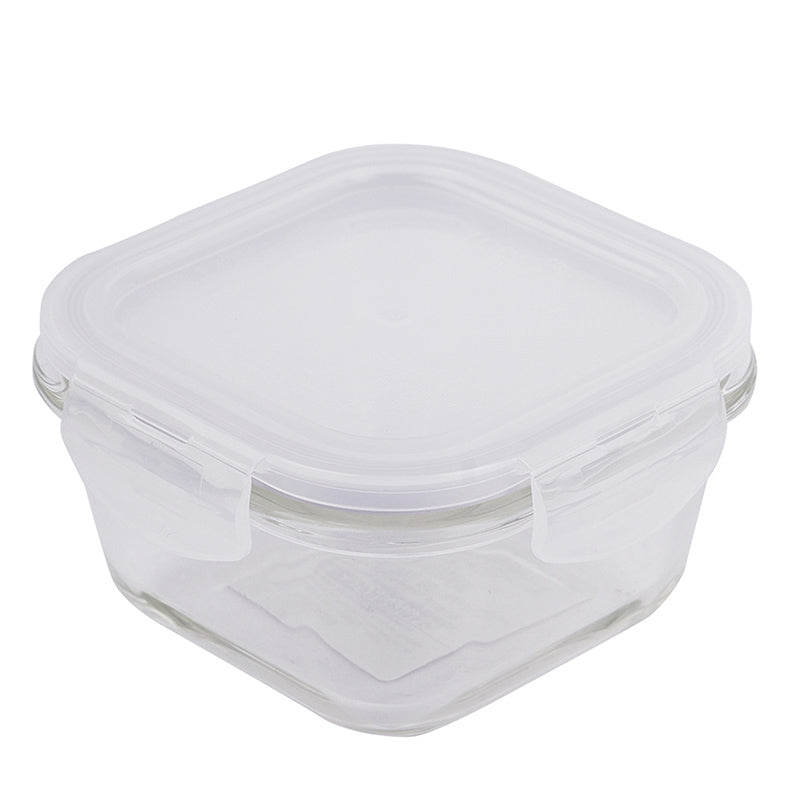 Euro Heat Resistance Glass Square Airtight Food Storage Container | 300ml Default Title