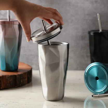 Stainless Steel Diamond SS Tumbler | Silver Default Title