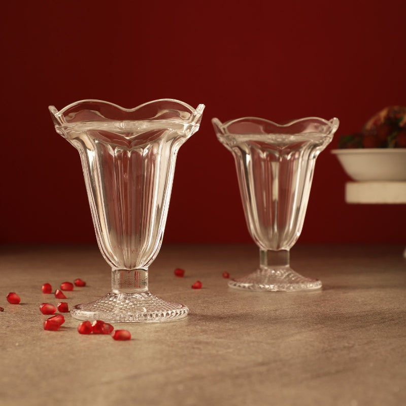 Glass Vintage Icecream Cups | Set Of 2 Default Title