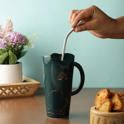 Ceramic Dream Green Straw Mug Default Title
