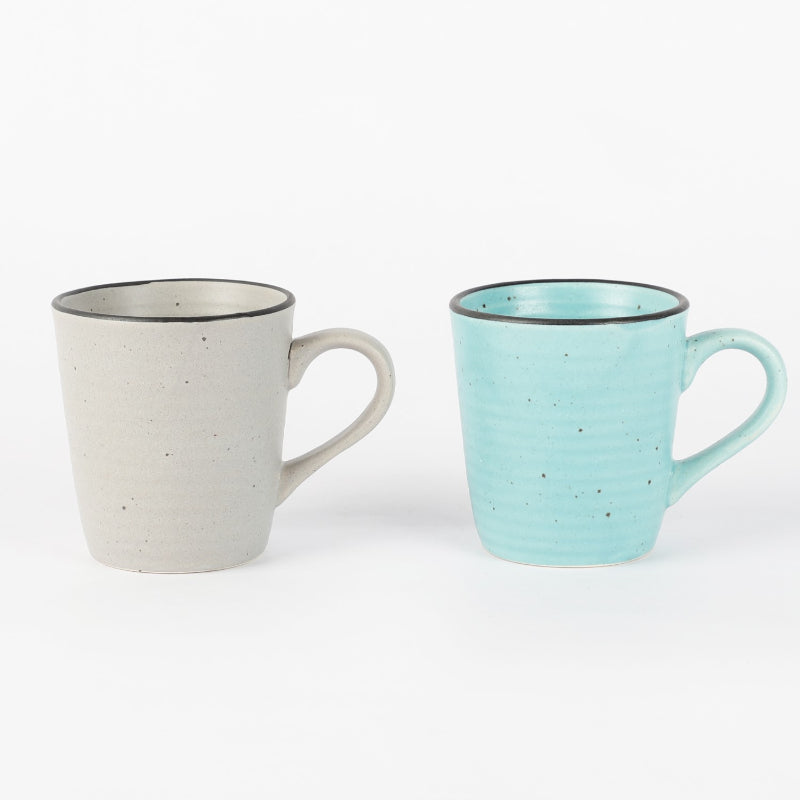 Ceramic Concept Mugs | Set of 2 | Multiple Colors Grey & Blue