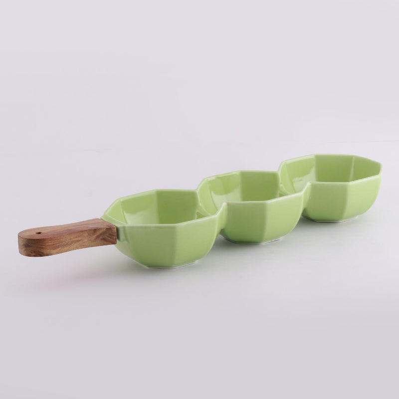 Ceramic Octa Serving Bowl | Multiple Colors Green