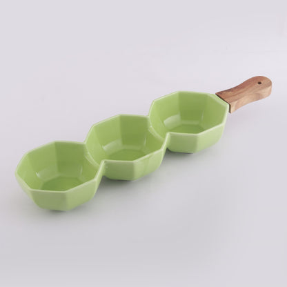 Ceramic Octa Serving Bowl | Multiple Colors Green
