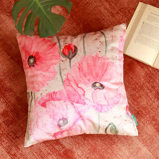 Rachel Blossom Velvet Cushion Cover | 12 x 12 inches , 16 x 16 inches , 18 x 18 inches , 20 x 20 inches