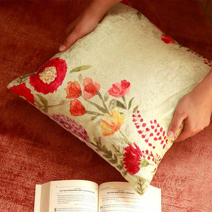 Corsage Velvet Cushion Cover | 16 x 16 Inches