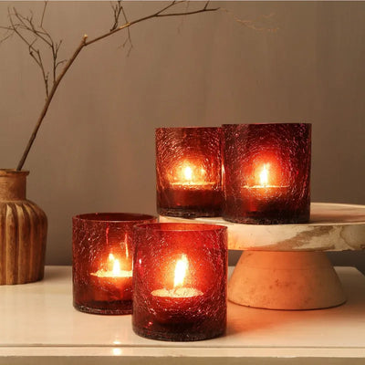 Crackle Tea Light | Set of 4) Default Title