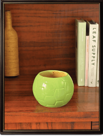 Light green Football Ceramic Pot