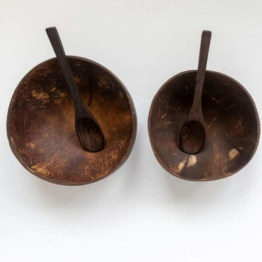 Classic Coconut Shell Bowl with Spoon Set Default Title