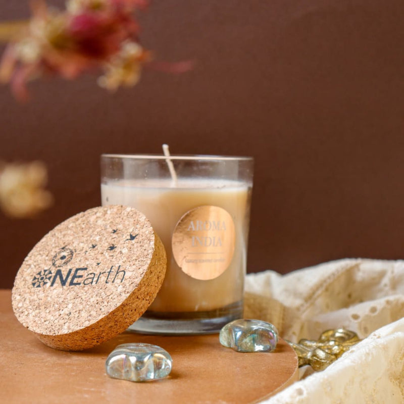 Vanilla Luxury Scented Candle with Cork Lid | Single, Set of 2 Single