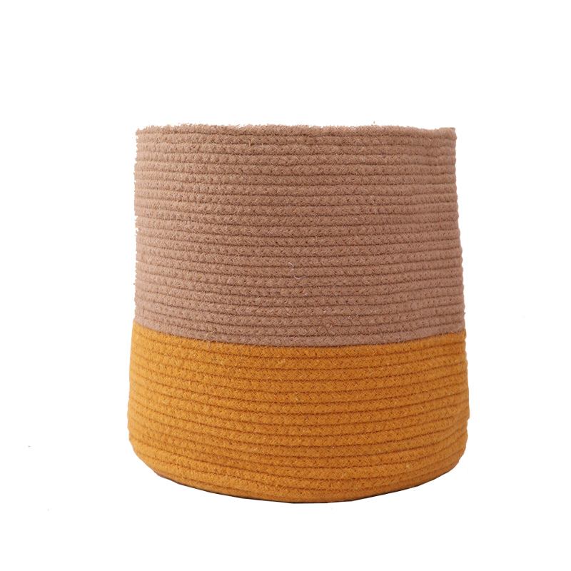 Yellow Dual tone Jute Baskets | Small, Medium, Large Medium