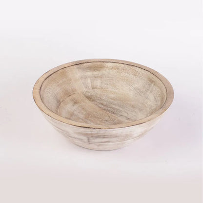 Wooden Salad Bowl Distressed   White Default Title