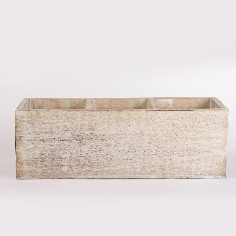 Wooden Cutlery Caddy  | Multiple Colors Distressed White