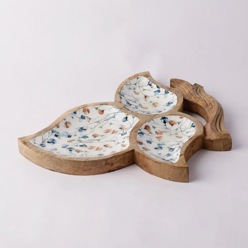 Wooden Tri Leaf Serving Platter  | Spring Meadow Default Title