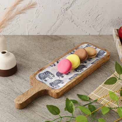 Wooden Paddle Shaped Platter | Royal Elephant Default Title