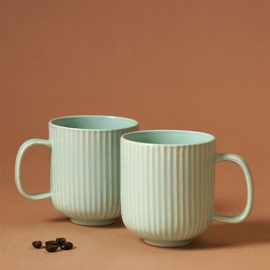 Stripped Mugs | Set of 2 | Multiple Colors Green