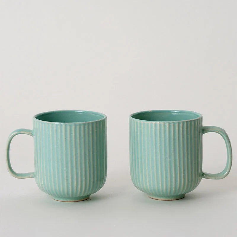 Stripped Mugs | Set of 2 | Multiple Colors Green