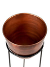 The Pitara Project Pots & Planters dusaan Doosan dushan Dusan Dosan home & living Copper Planter with Black Stand   Sizes