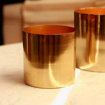 The Fleur | Set of 2 Gold Metal Pot