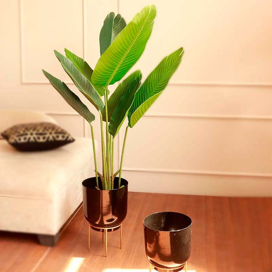 The Zwar | Set of 2 Metal Plant Pots with Stand