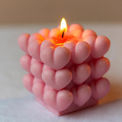 Pink heart cube candle Default Title