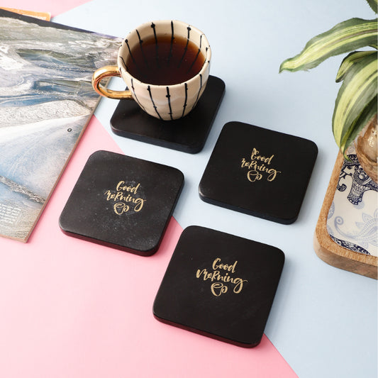 Gold Inlay Marble Coaster | Set of 4 Default Title