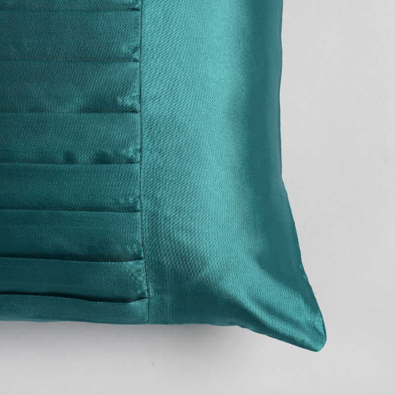 Fold Satin Cushion Cover| Turquoise |Set of 2 Default Title