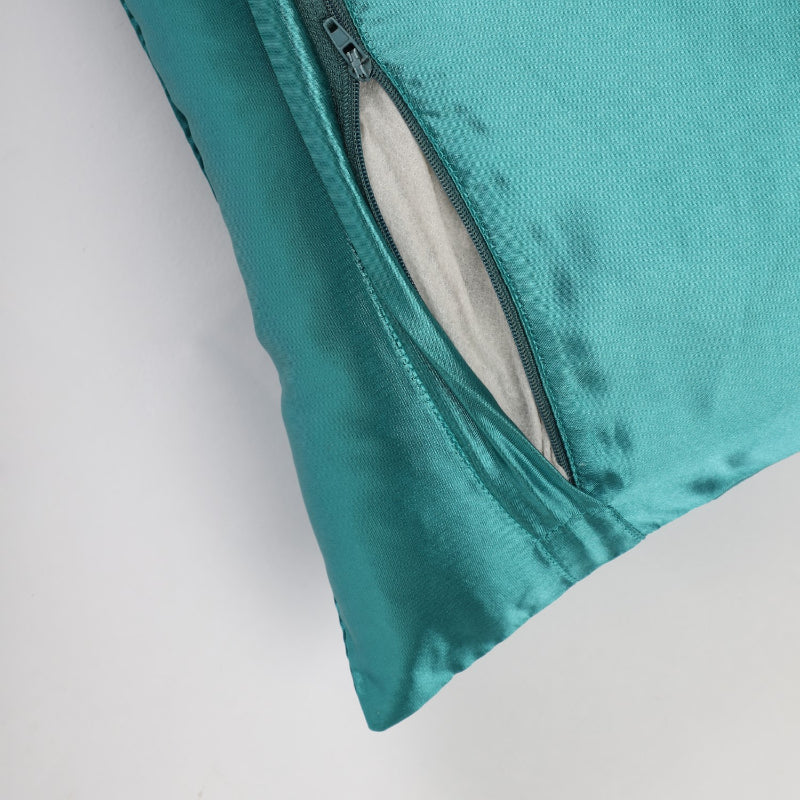 Fold Satin Cushion Cover| Turquoise |Set of 2 Default Title