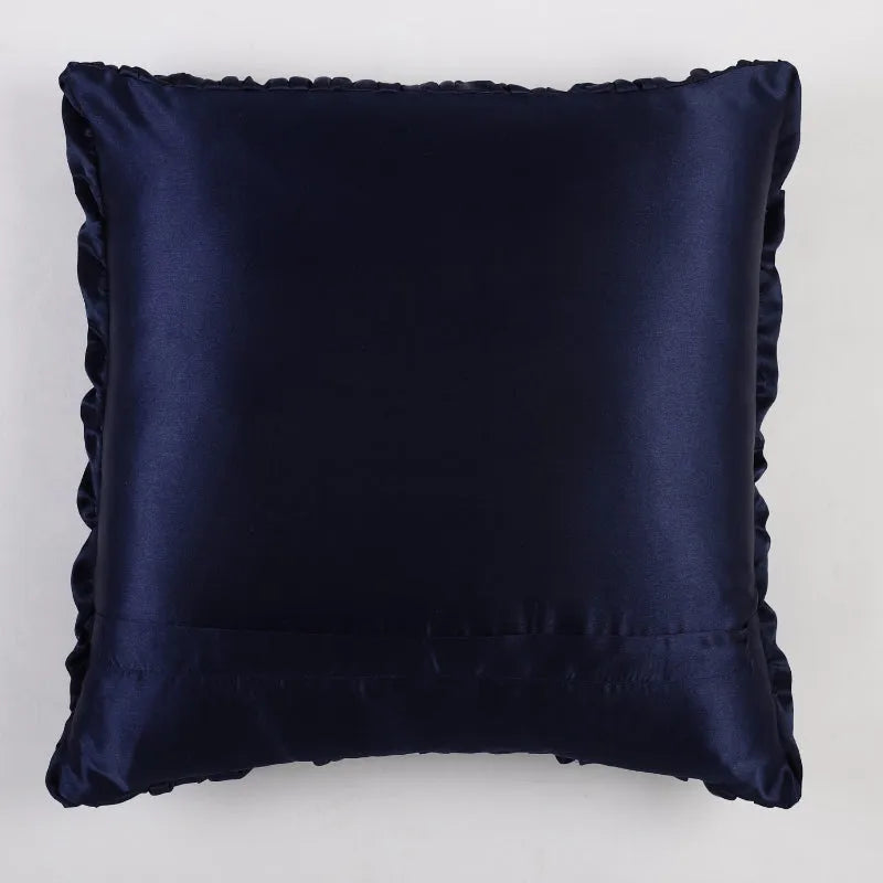 Smocked Satin Cushion Cover| Navy |Set of 2 Default Title