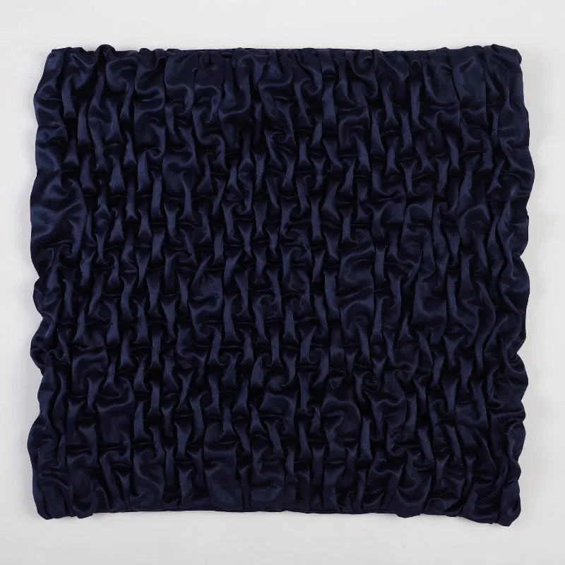 Smocked Satin Cushion Cover| Navy |Set of 2 Default Title