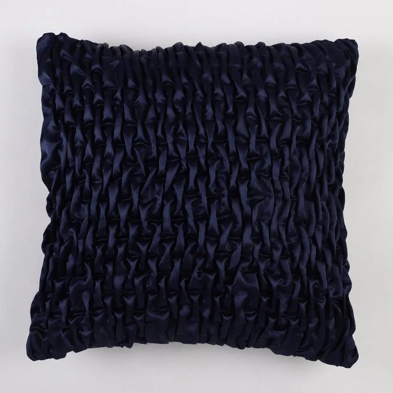 Smocked Satin Cushion Cover| Navy |Set of 2 Default Title