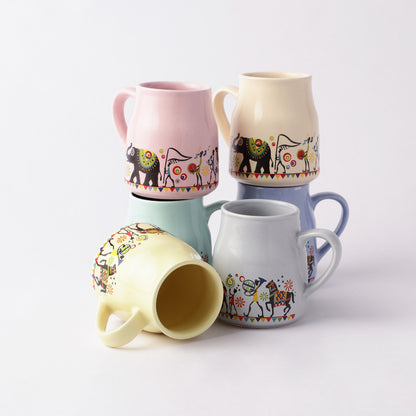 Ceramic Tribal Elephant Cups | Set of 6 Default Title