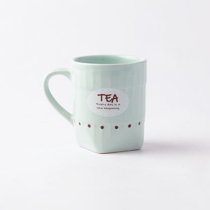 Ceramic Pastel Typographic Tea Cups  | Set of 6 Default Title