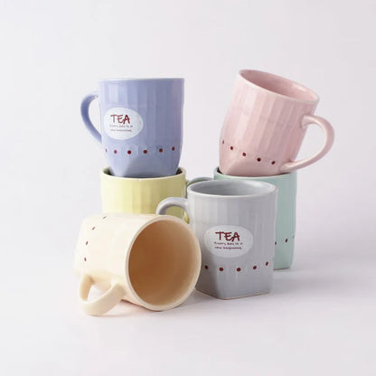 Ceramic Pastel Typographic Tea Cups  | Set of 6 Default Title