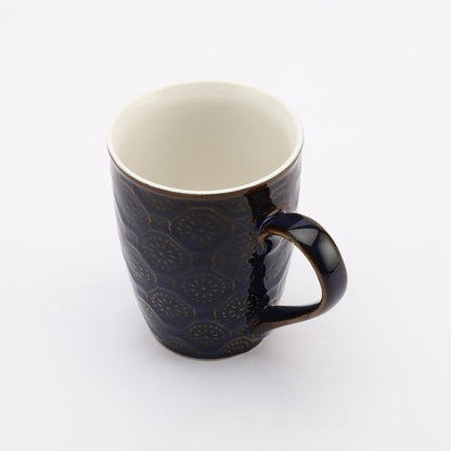 Ceramic Embossed Blue Glazed Mugs | Set  of 6 Default Title