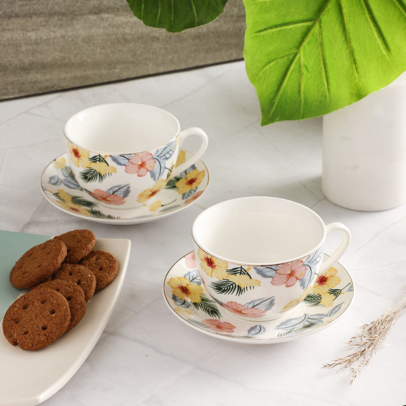 Ceramic Pastel Cups & Saucers | Set of 2 Default Title