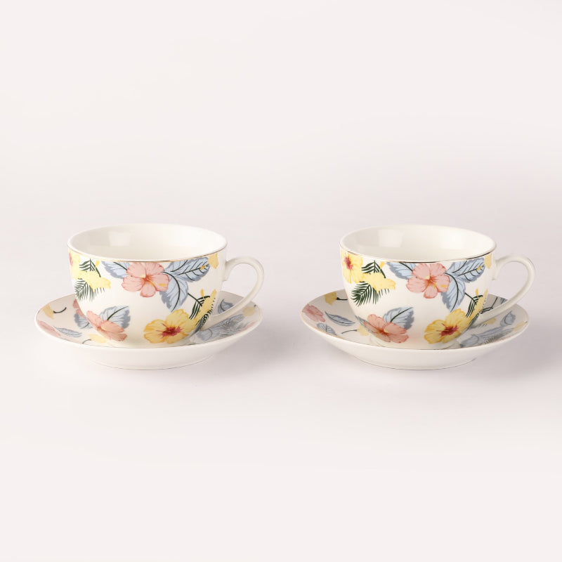 Ceramic Pastel Cups & Saucers | Set of 2 Default Title