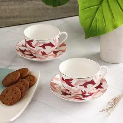 Ceramic Bird Cups & Saucers | Set of 2 Default Title