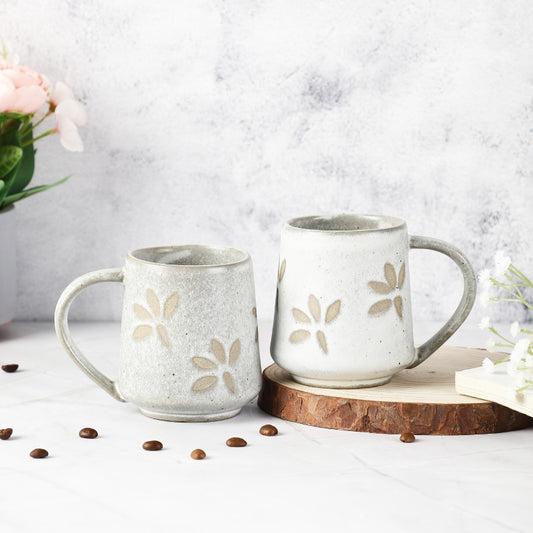 Ceramic Glazed Petal Mugs | Set of 2 Default Title